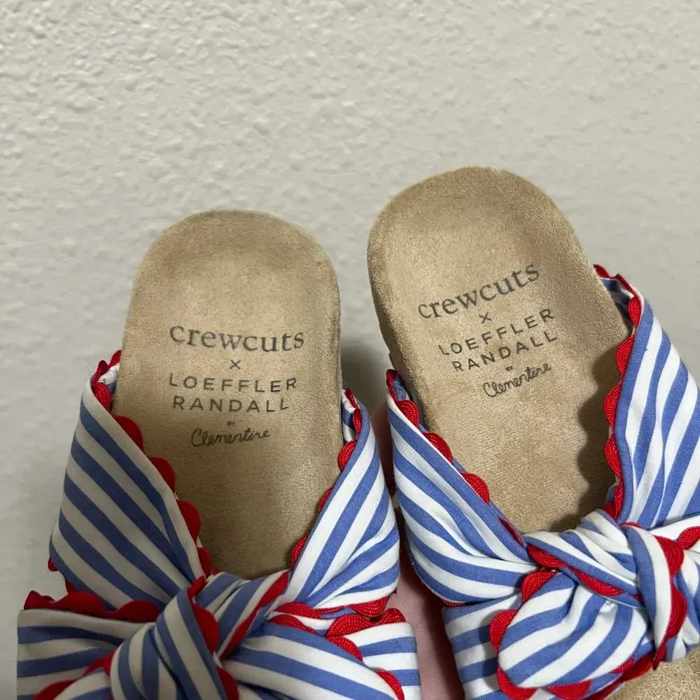 Crewcuts x Loeffler Randall by Clementine striped knotted sandal scalloped K8